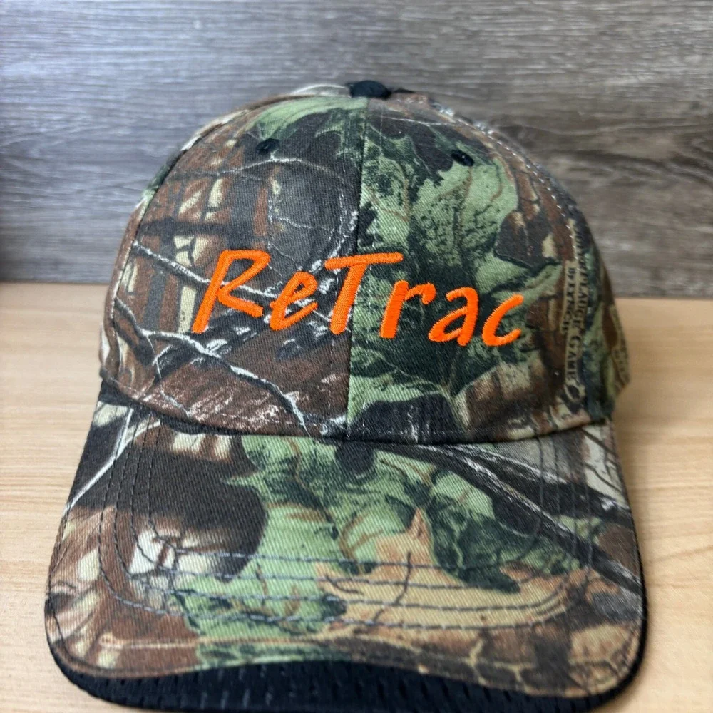 Retrac‎ Hat Cap Strap Back Brown Camo Camouflage Hunting Regional Tractor